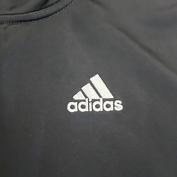 Adidas size 14 / 16 black and white longsleeve jacket zip up collar - Picture 7 of 7